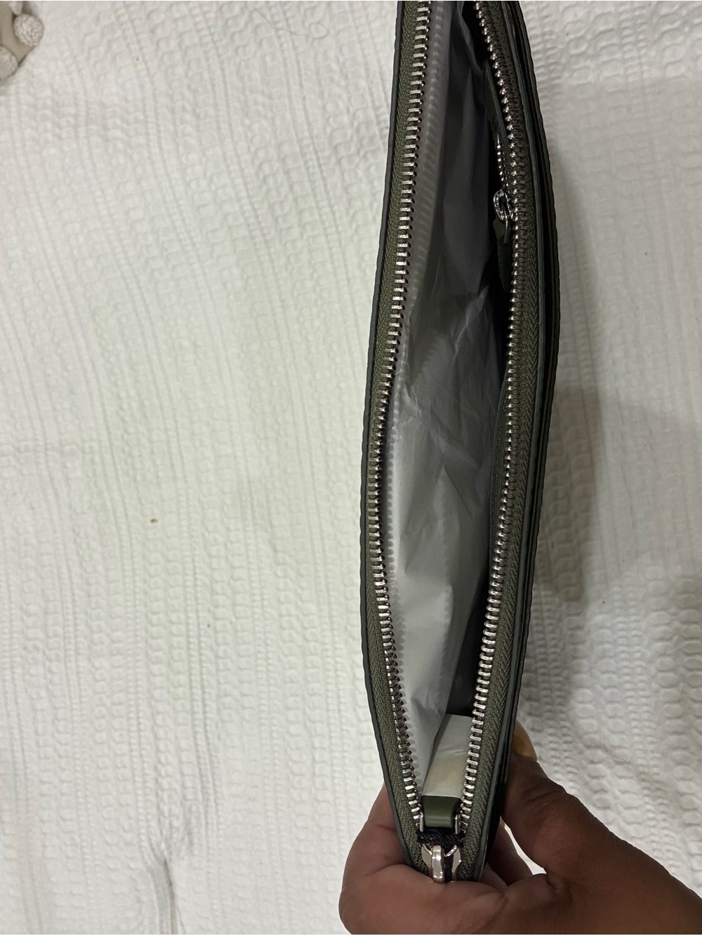 MCM Khaki Moss Visetos Crossbody Pouch - Picture 4 of 5